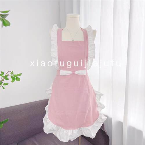 美容师工作服女高端美容院围裙美甲师美睫工作服棉麻甜品花店蛋糕