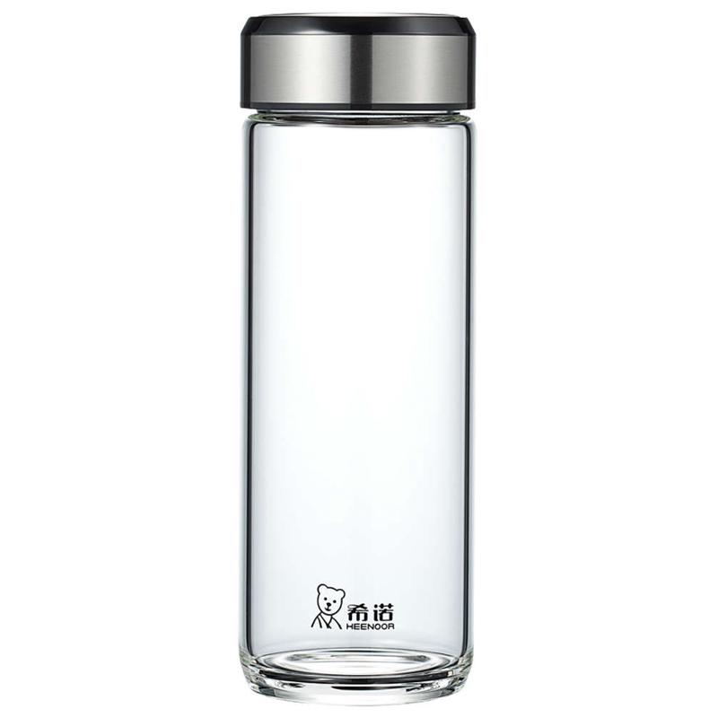 希诺玻璃杯单层加厚高颜值透明家用水杯男女大容量简约个性杯子