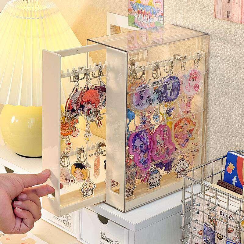 钥匙扣收纳层架抽拉挂式饰品展示盒手錬挂架防缠绕放耳环的首饰架