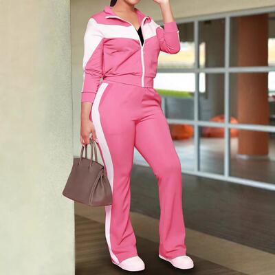 Women's set with sporty zipper jacket and pants