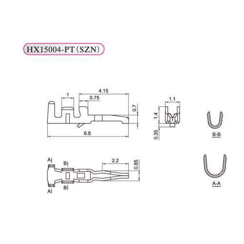 HXH红星SZN-PT 冷压连绕端子连接器 1.5mm 15004-PT 一卷8000只