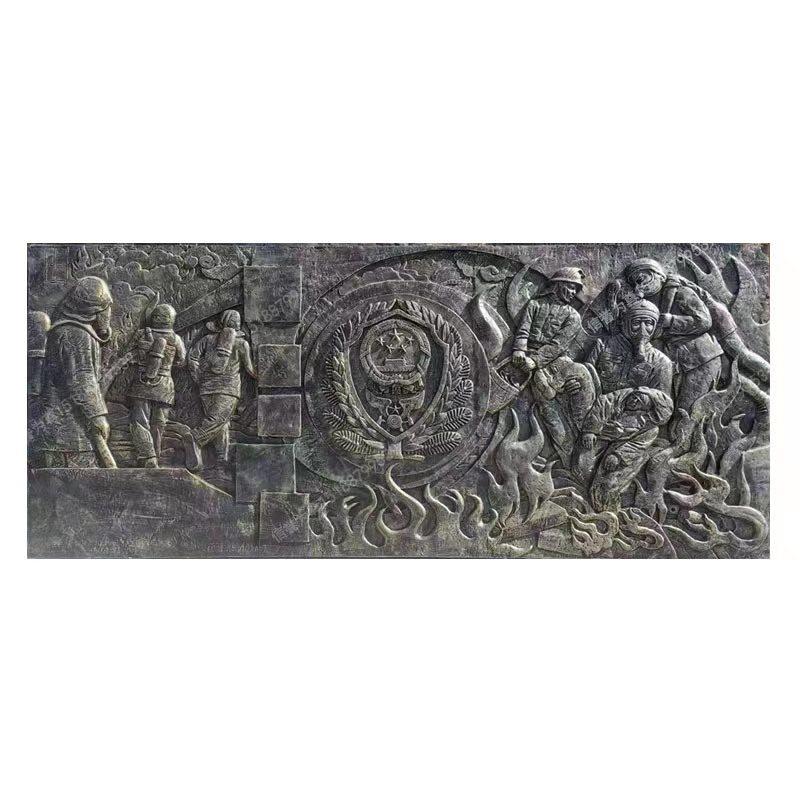玻璃钢浮雕仿铜民俗人物铜校园户外广场背景墙文化题材壁画立体
