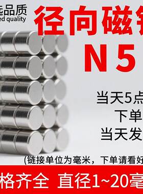 N52圆形径向充磁磁铁强力磁铁10mm编码器霍尔感测器侧面有磁性AR