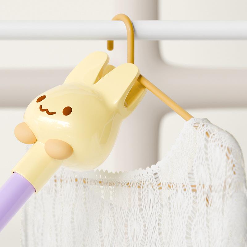 可爱晾衣杆叉丫撑衣架家用可伸缩晒挂取衣服家用一体加长款挑衣头图片