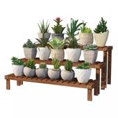 木质阶梯式 花架置物架阳台花架子户外庭院室外实木梯形花盆架