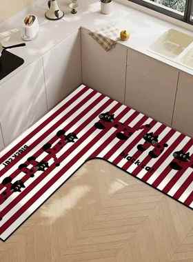 红色房专用地垫硅藻厨吸泥水吸油速干脚垫卡喜庆LDGU形耐脏垫子Y