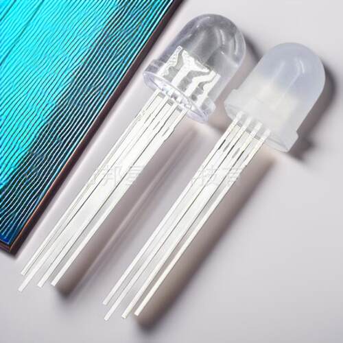 厂家供应 f8全彩RGB 四只脚高亮发光二极管8mm 直插led灯珠