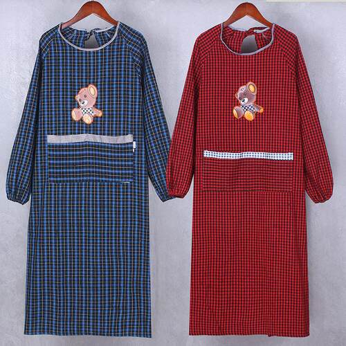 Long-sleeved, oil and stain-resistant, Korean-style cute apr
