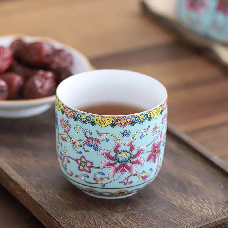 茶杯陶瓷中式单杯景德镇珐琅彩古典仿古功夫茶具品茗杯主人杯大号,餐饮具,茶杯,淘宝优惠券,粉丝福利购,淘宝优惠卷