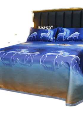 J6DA夏天冰丝床单双人1.8米凉爽丝滑裸睡可水洗机洗宿舍单人软凉