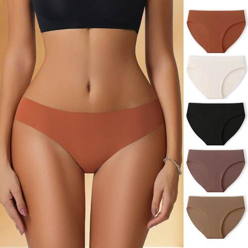 Womens High Waisted Seamless Underwear Breathable Panties 6