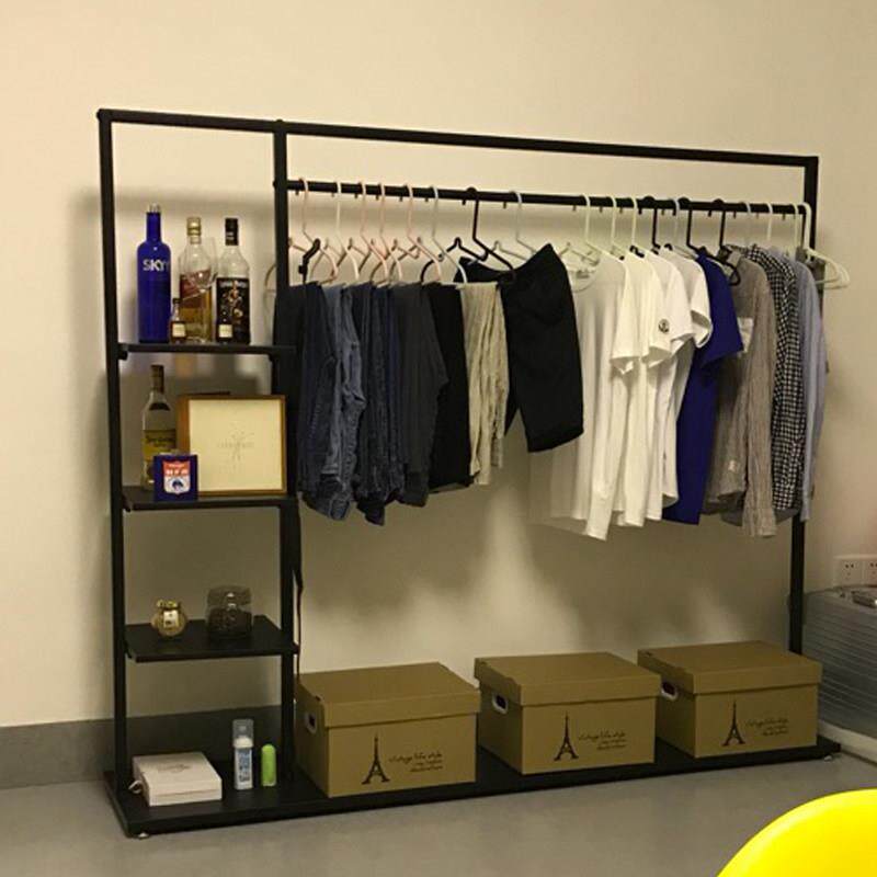 室内简易晾衣架挂衣架落地卧室单杆式衣帽架衣服架子多功能收纳层架配件