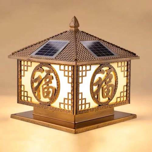 6610太阳能柱灯 花LE头亮化小区园别墅大门柱子灯工程户外庭院D围