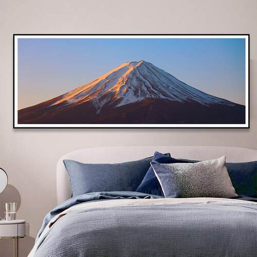简约富士山客厅装饰画雪山摄影风景卧室壁画沙发背景墙壁轻奢挂画