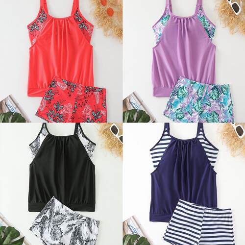 Women ' s 2026 Trendy 2 - Piece Tankini Swimsuits Set - Red