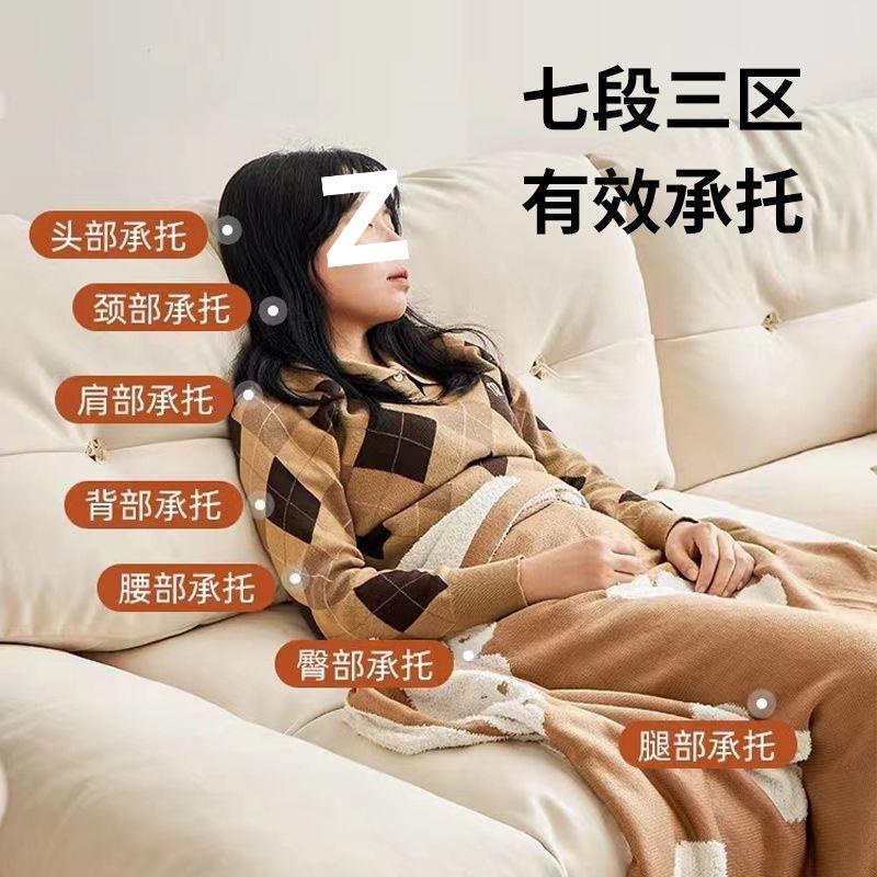 奶油风布艺沙发客朵厅小MZZ户型约代现简轻奢科技布艺家用直排云