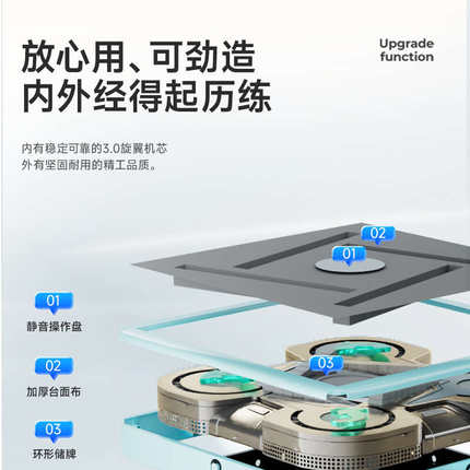 将盟取暖新款低音旋风过山车全自动麻将机餐桌取暖麻将桌家用两用