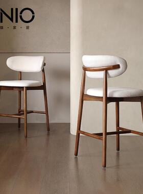 吧台椅实木家用高椅脚现代简约高酒吧KTV咖厅休闲脚凳洽谈Y9022-1