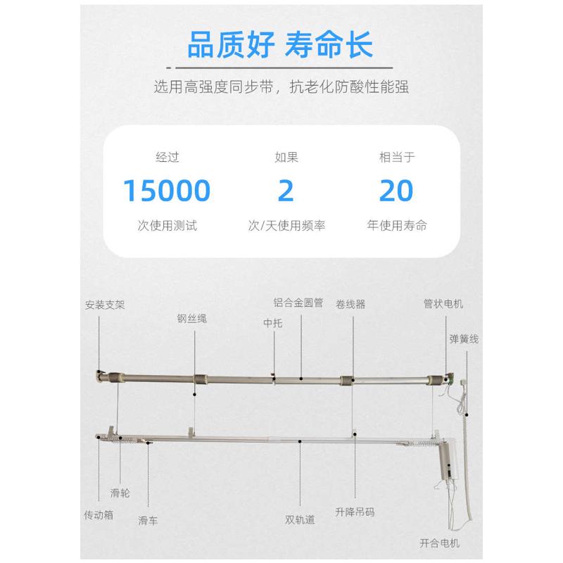 电动升降窗帘智能APP高窗自动上下智能轨道语音控制双轨