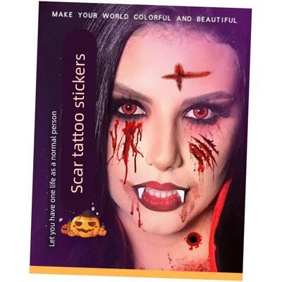 2pcs Halloween tattoo blood disposable waterproof sticker
