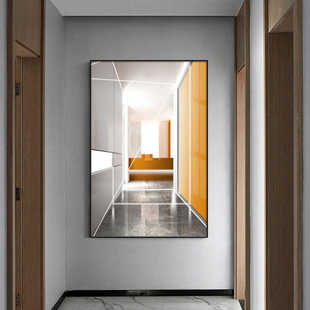 空间延伸感长廊视觉走廊玄关装饰画北欧几何建筑现代轻奢客厅挂画