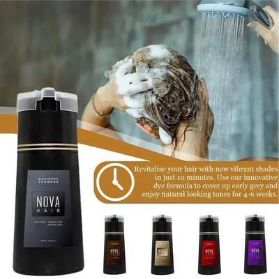 Nova Natural Instant Hair Dye Coloring Shampoo Natural Black