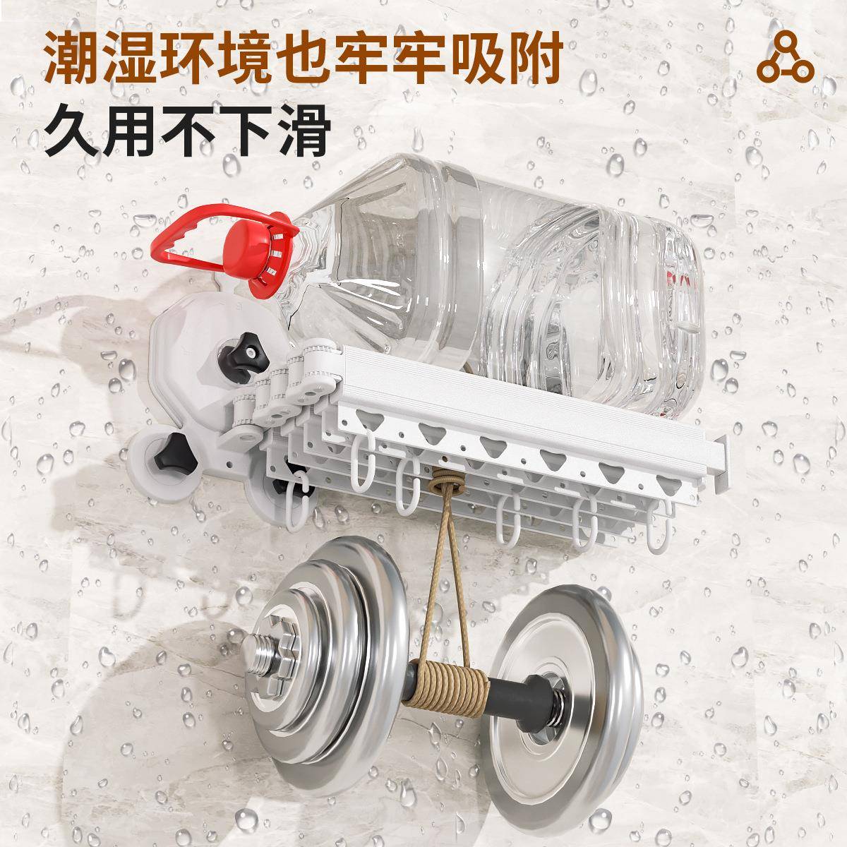 吸盘叠浴帘免打孔卫生间弧形淋浴干湿分离遮挡帘防水浴室隔帘