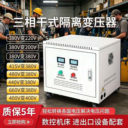 升降隔离变压器660V415V480V变380V转440V三相干式变压器100KVA
