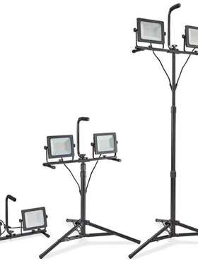 户外可移动双头70w工地投光灯带快速接头可伸缩三角架led工作灯