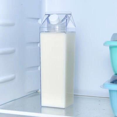 500ml/1000ml Creative Home Milk Carton Water Bottle Transpar