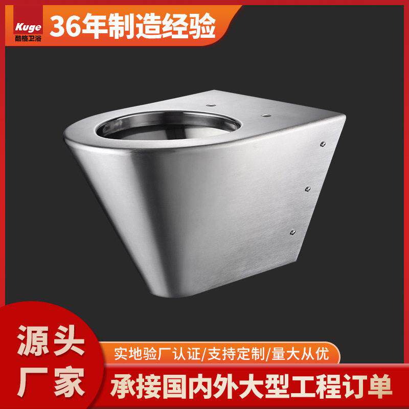 [定制]不锈钢挂墙式座便器耐寒防冻裂304/316工厂直销冲落式马桶