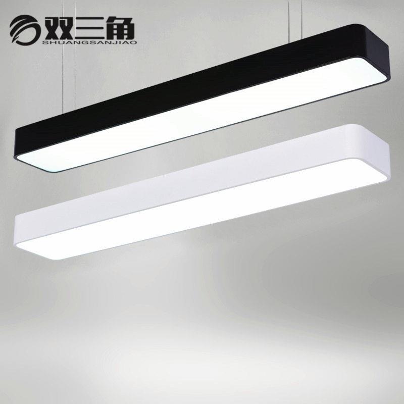 LED吸顶灯 公灯现简约吊线灯长条方形写字楼客厅店铺面铁艺灯