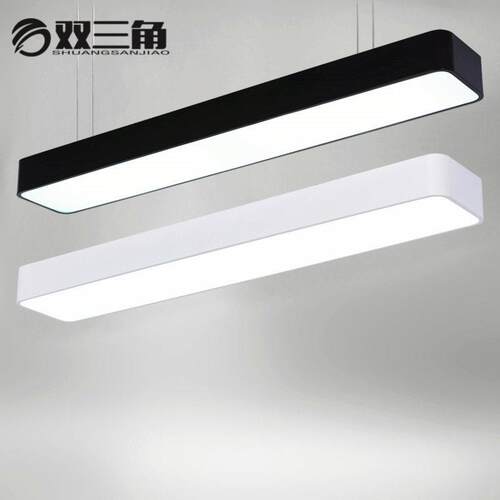 LED吸顶灯 公灯现简约吊线灯长条方形写字楼客厅店铺面铁艺灯