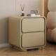 奶油风床头柜简边约现代木皮质床小实型超窄ISK极简迷你收柜纳柜