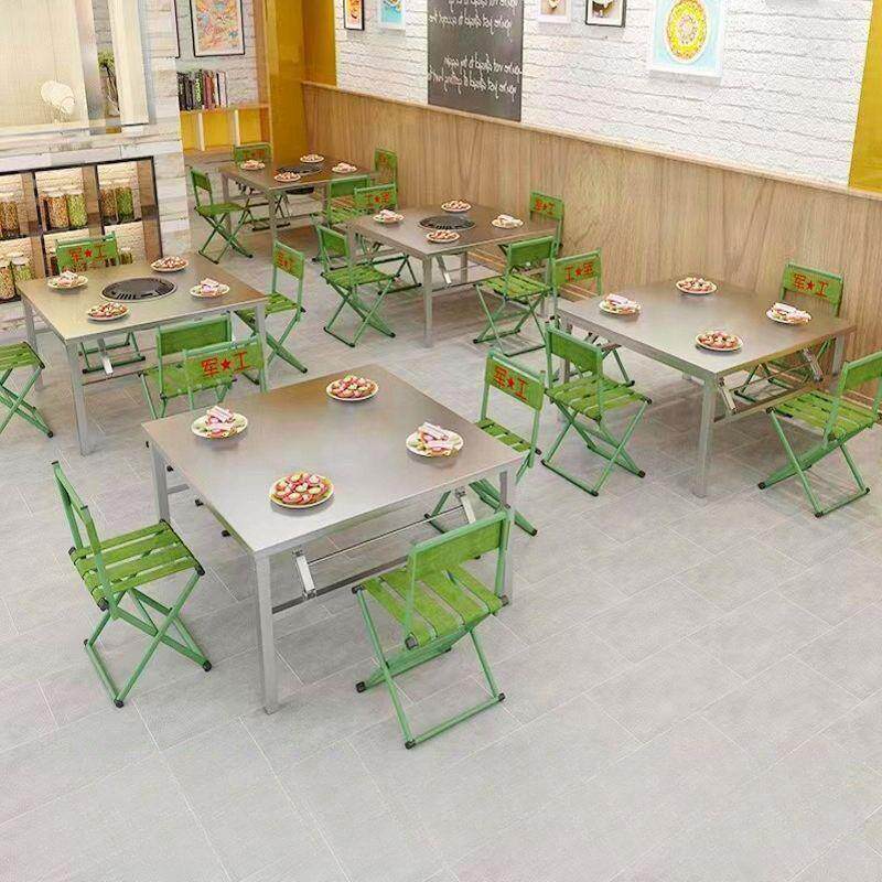 不锈钢折叠桌子家用餐桌吃饭桌夜市烧烤火锅商用户外摆摊桌烤火桌