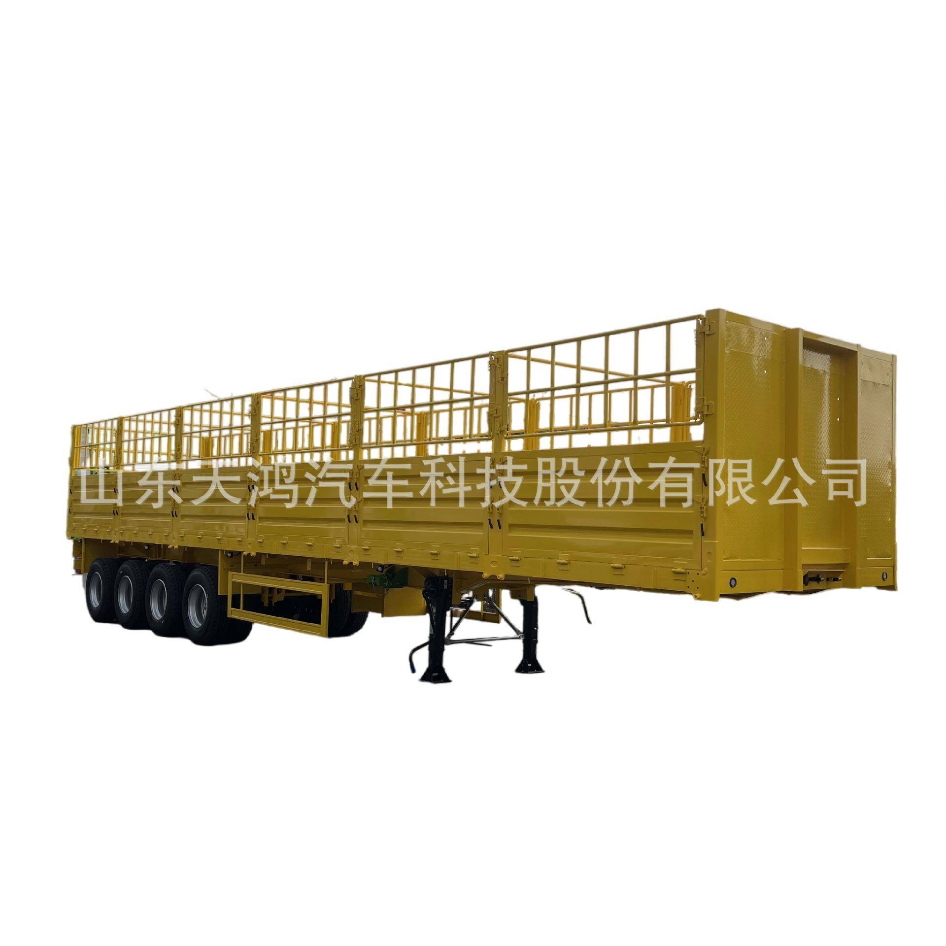 非洲栏板箱式集装箱运输半挂车3轴钢板车轴苍栏挂车侧壁半挂