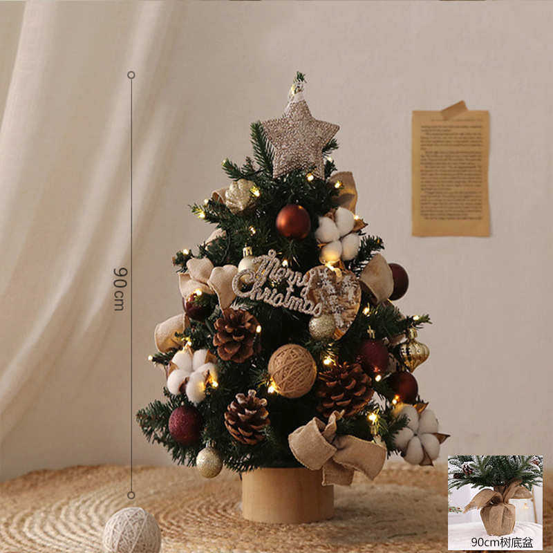 60cm摆件混迷你/45圣诞树现货圣诞小树桌面圣诞树装饰合叶pe