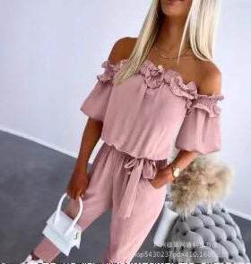 Women'S Off Shoulder Frill Hem Tied Detail Wedding Guest