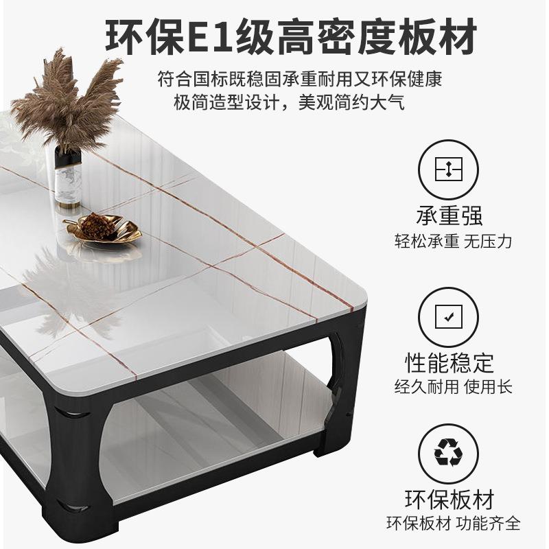 茶几客厅家用小型简约现代仿见描述大石钢化户玻几璃长方形茶台茶