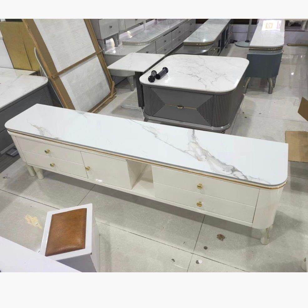 奢圆电弧角254茶几或视轻柜岩板台面小户艺型家具烤漆工其他绢花