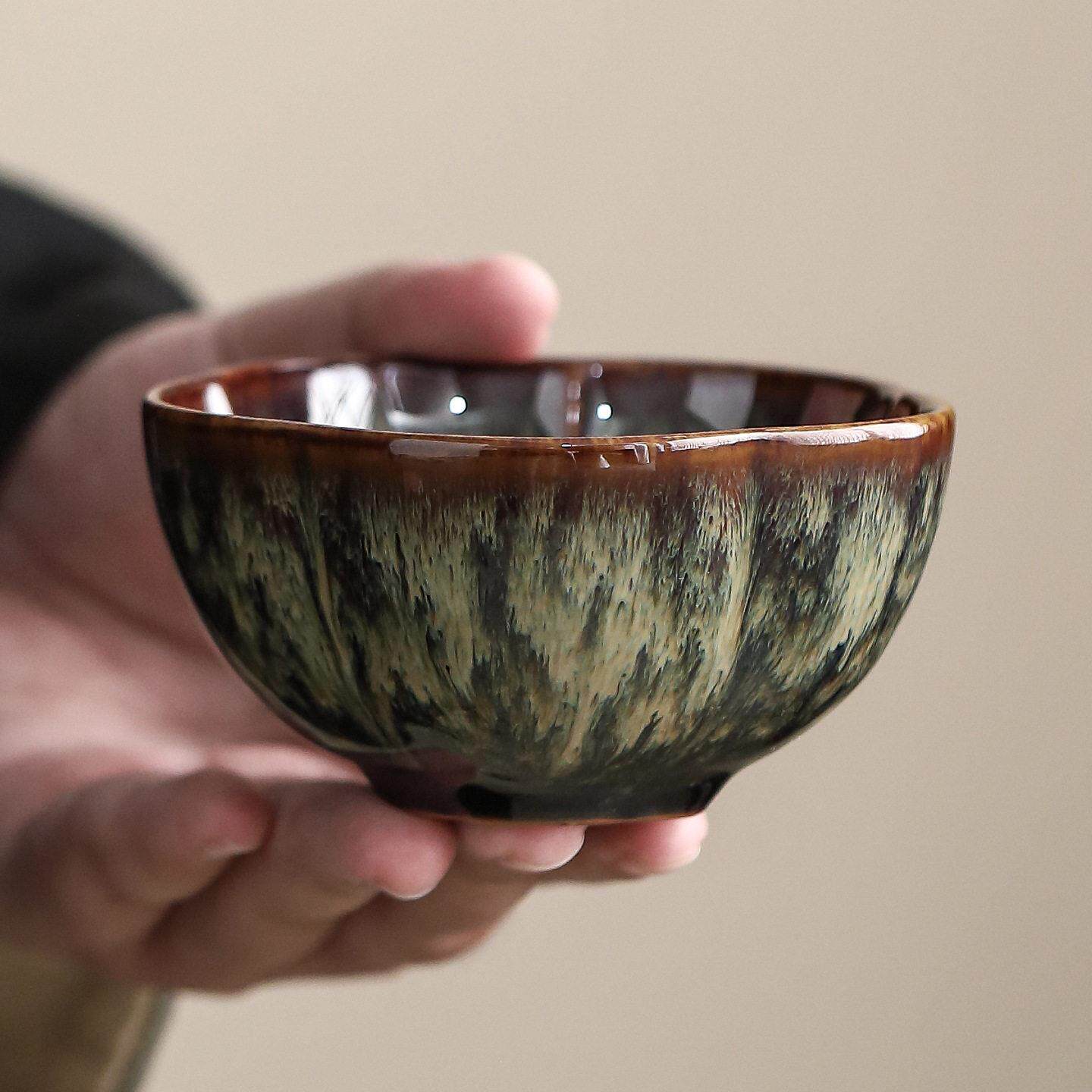 景德镇窑变茶杯陶瓷茶盏建盏功夫大茶杯主人杯单杯茶具茶碗品茗杯