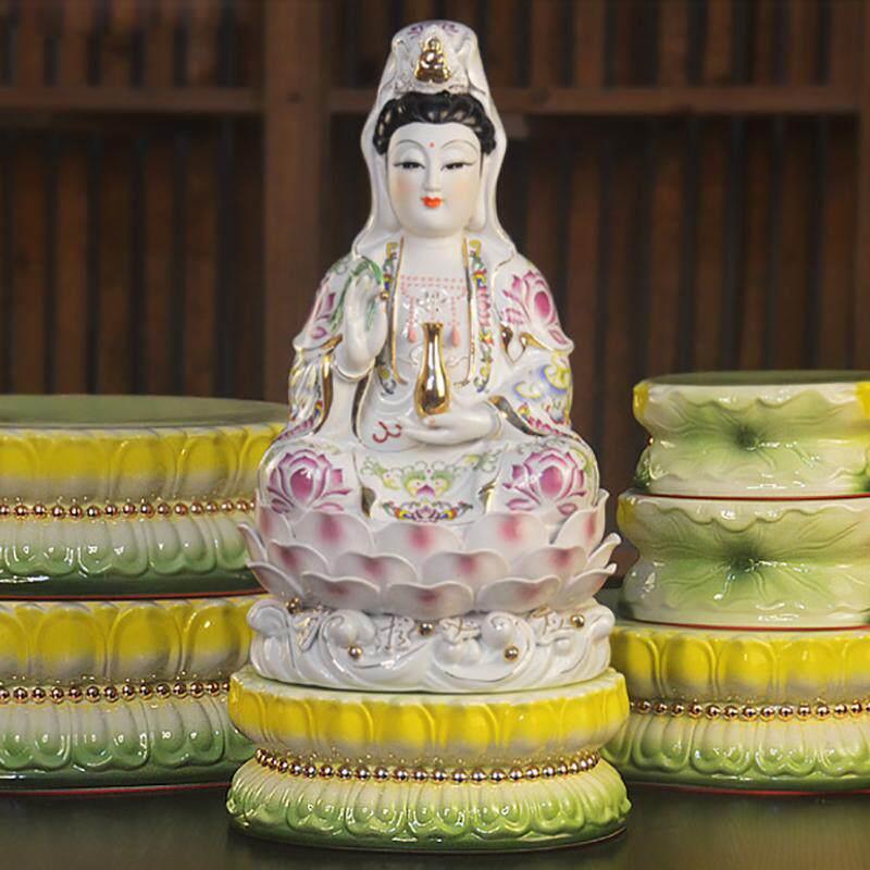 青彩陶瓷莲花底座观音菩萨佛像增高底座神像加高供佛坐佛座垫高