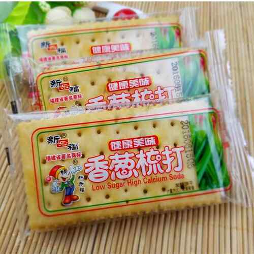 新乐福香葱梳打饼干5斤整箱零食低无糖精苏打饼咸味脂葱香味