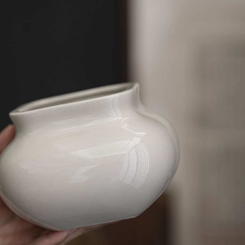 草木灰四方建水陶瓷茶洗水洗桌面茶渣缸废水桶杯洗茶杯收纳