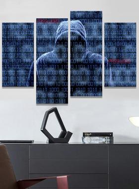 老板办公画室饰现科技装感挂画创意xw200228组合代公司文化墙画会