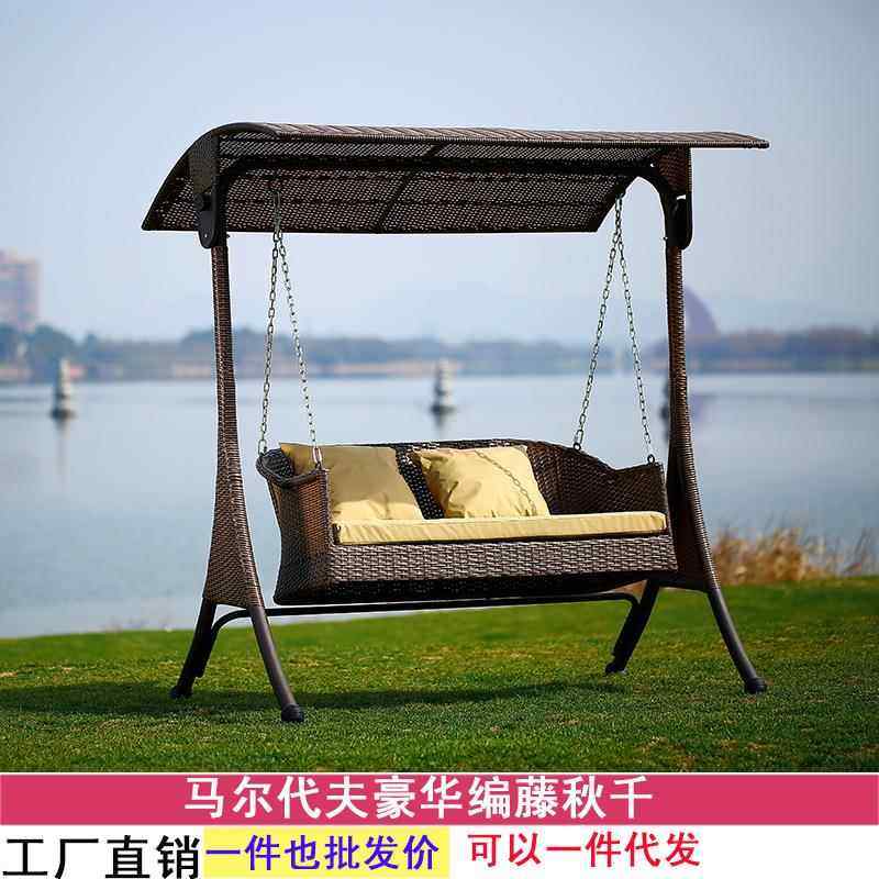 户外秋千豪华编藤庭院花园藤椅吊篮吊椅双人休闲咖啡吧懒人摇摇椅