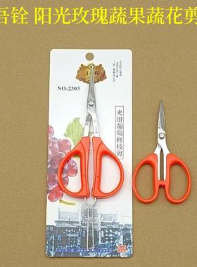 汪吾铨翘头葡萄蔬果阳光玫瑰不锈钢剪刀SS-125带夹子蔬花剪园艺枝