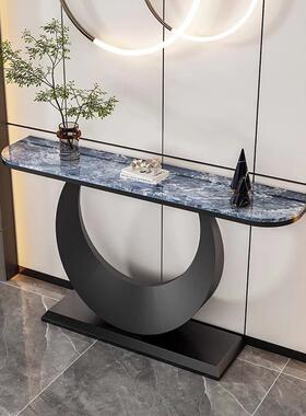 意式靠网代红玄关桌端轻景台岩板入户柜简约现奢客厅墙供CBZ桌走