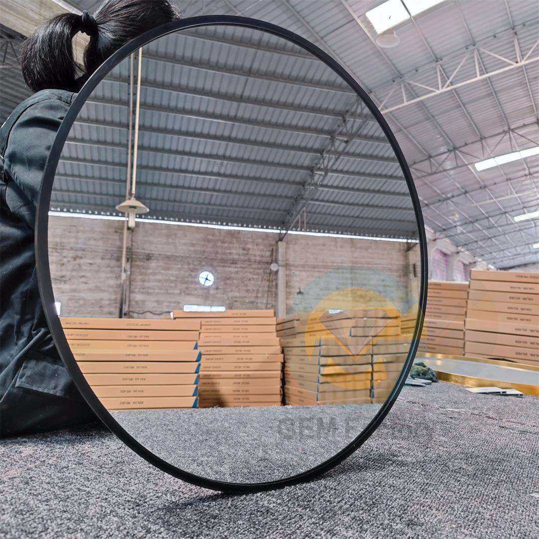 铝合金框浴室镜子贴墙洗手卫生间厕所梳妆台化妆壁挂免打孔挂墙式