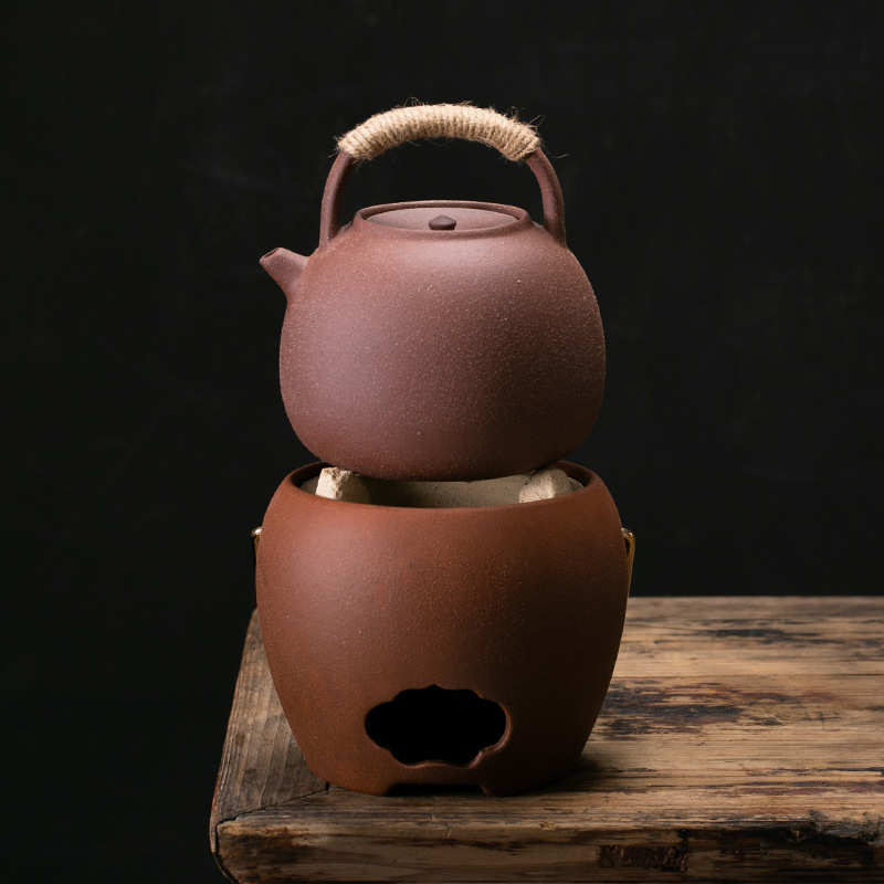 陶壶烧水壶煮茶壶日式提梁壶大容量老岩泥红泥炭炉煮茶电陶炉火炉